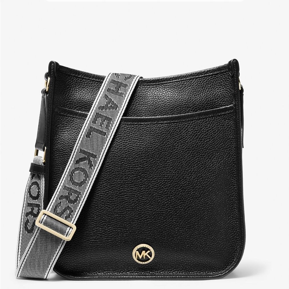 MICHAEL KORS Luisa Signature Pebbled Leather Messenger Bag, purse,crossbody tote